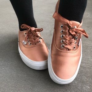 satin pink vans